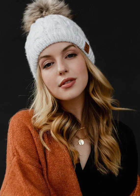 Knit Beanie with Braided Design