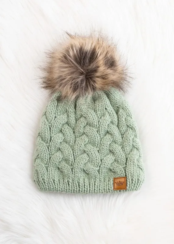 Knit Beanie with Braided Design