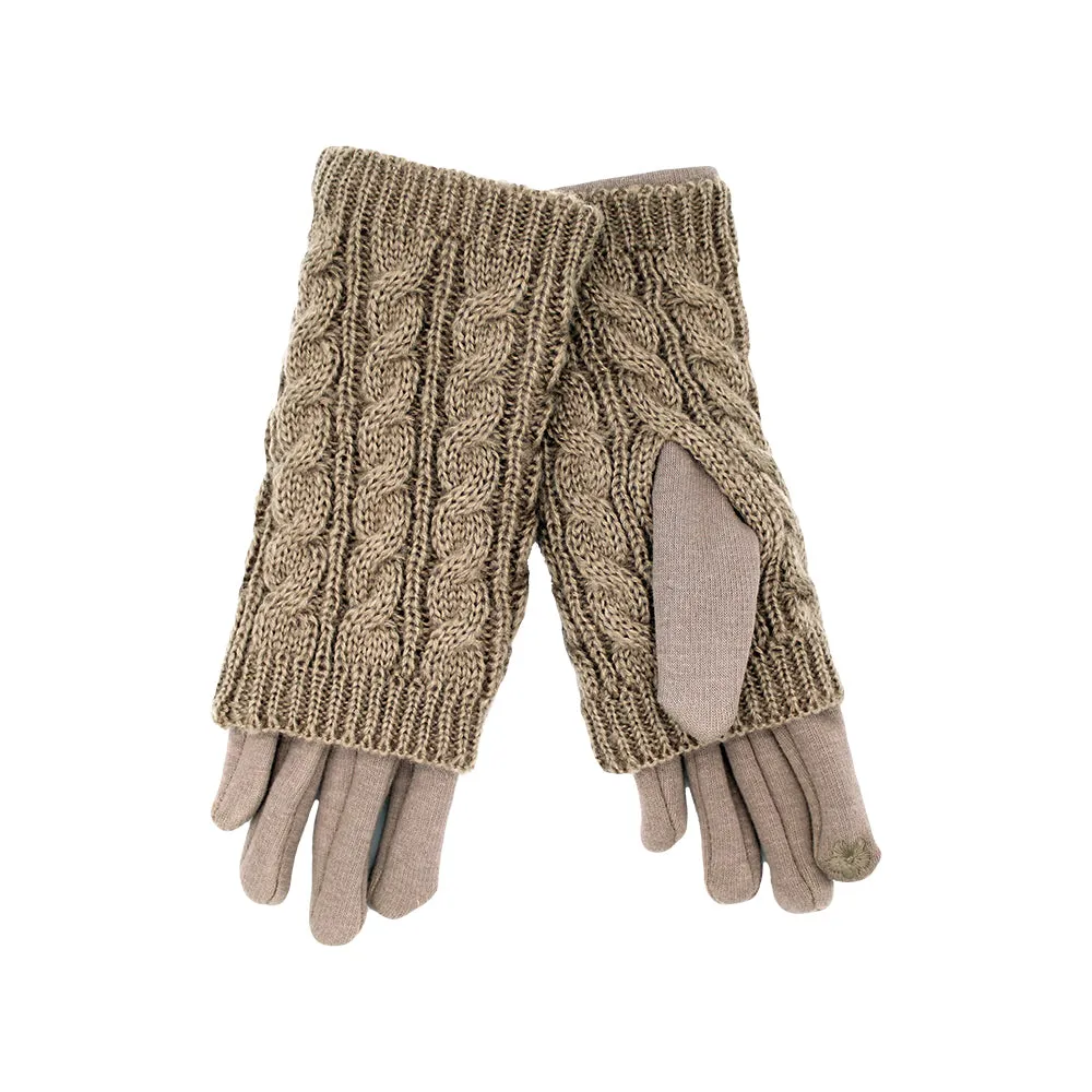 Knit Gloves with 3-in-1 Cable Design