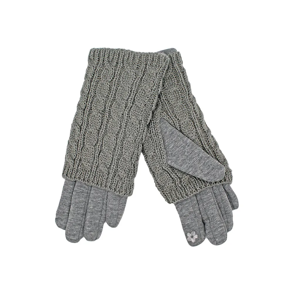 Knit Gloves with 3-in-1 Cable Design