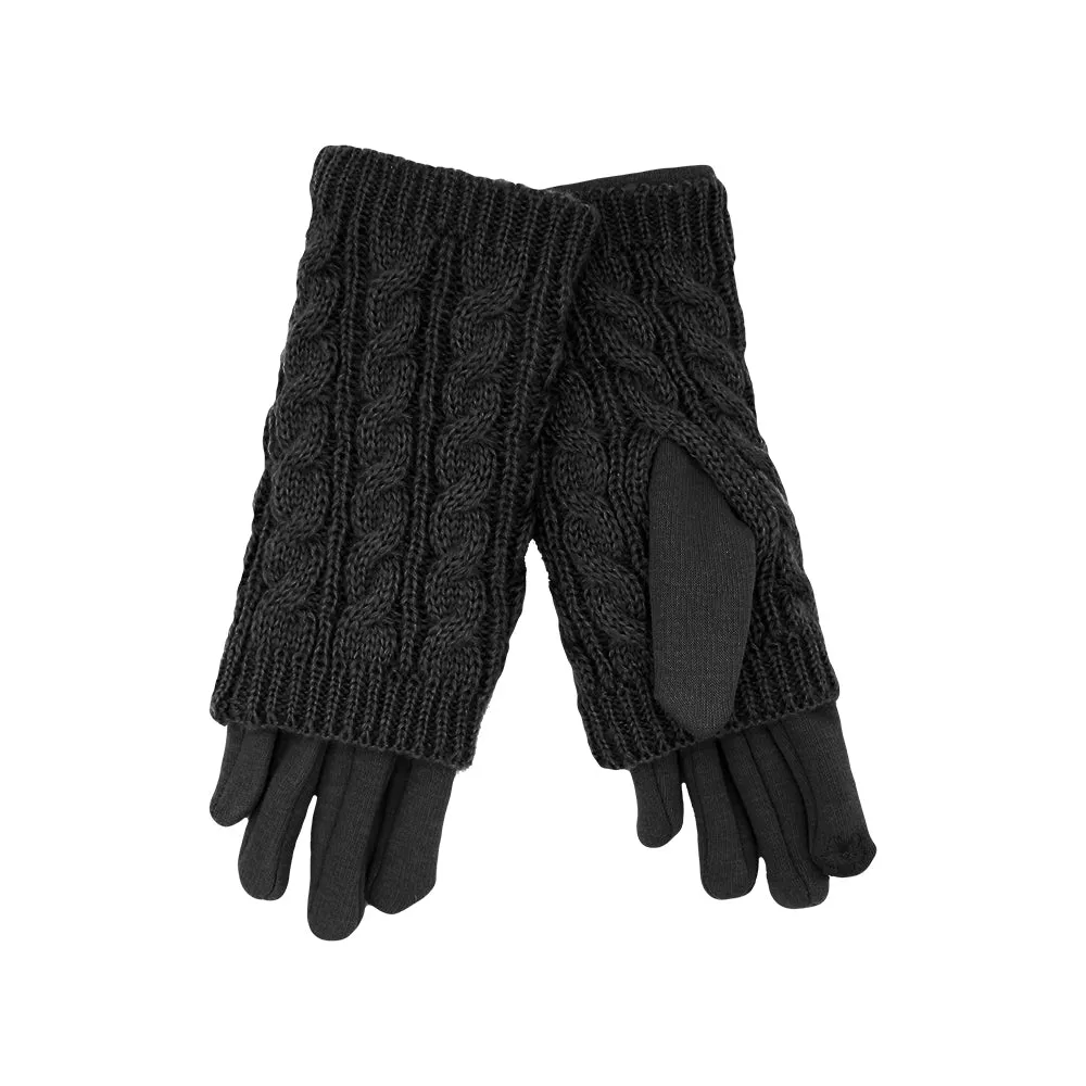 Knit Gloves with 3-in-1 Cable Design