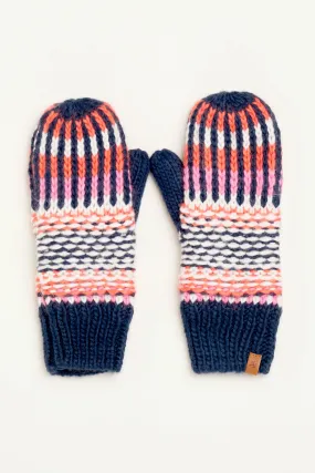 Knitted Gloves with Textured Stripes