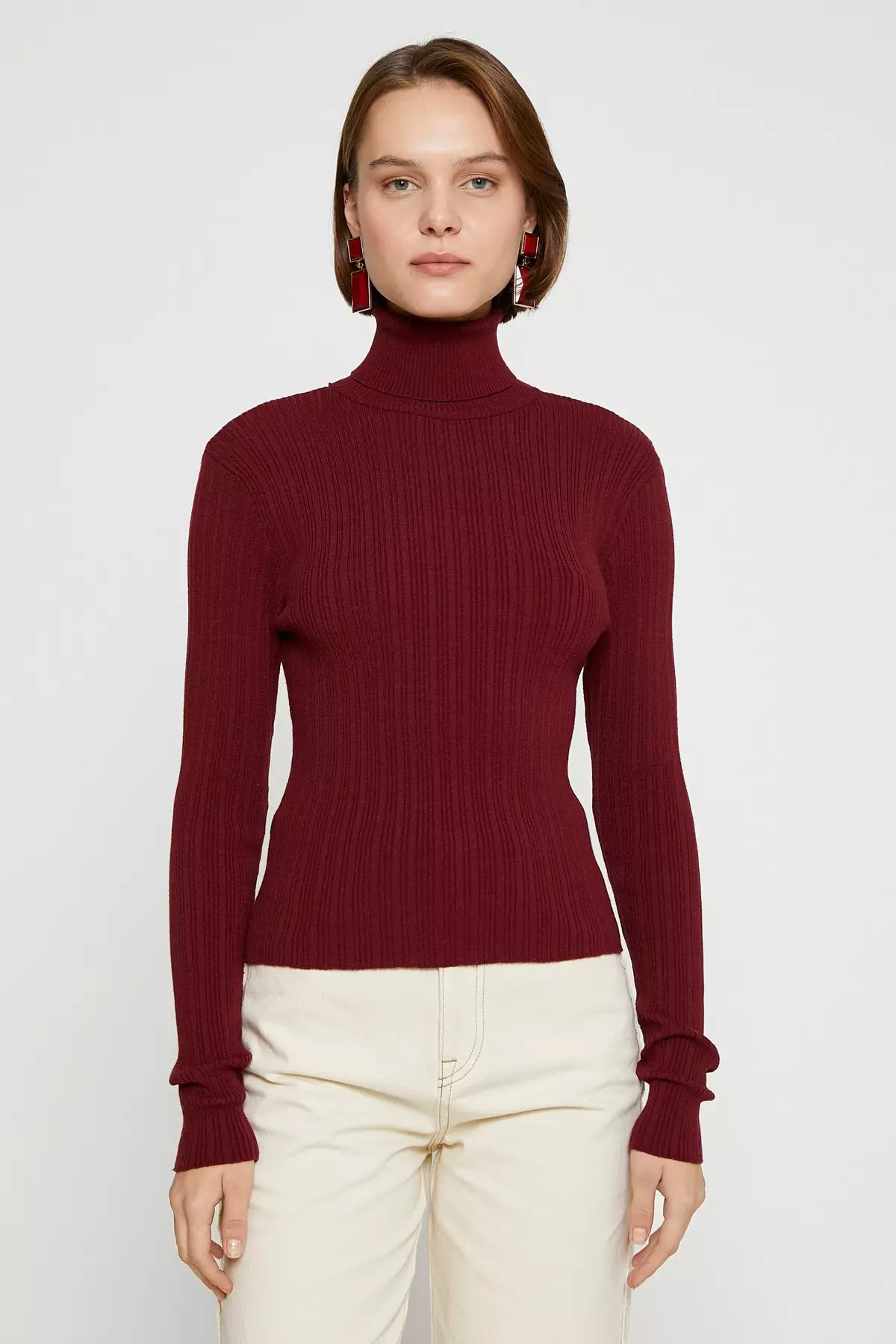 KOTON Ribbed Turtleneck Sweater