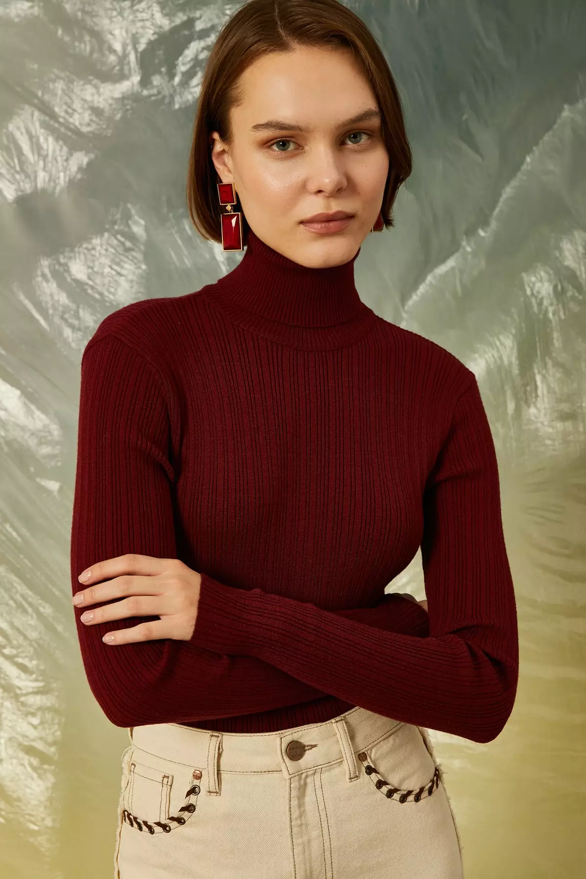 KOTON Ribbed Turtleneck Sweater