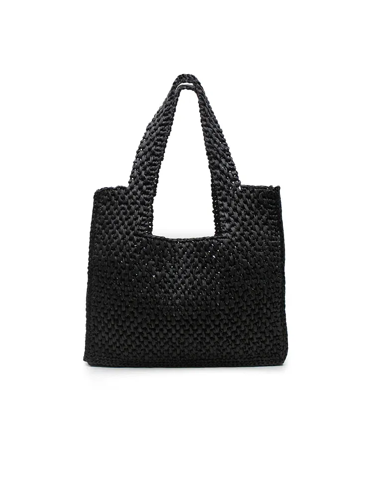 La Tribe      LA TRIBE - MACRAME TOTE BAG (BLACK)