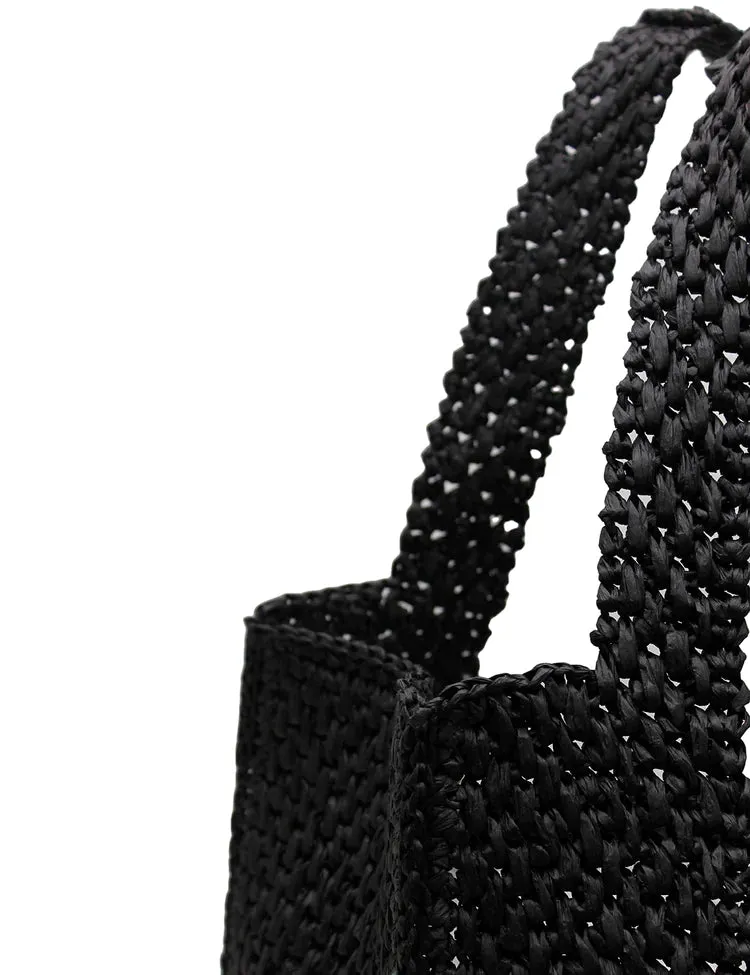 La Tribe      LA TRIBE - MACRAME TOTE BAG (BLACK)