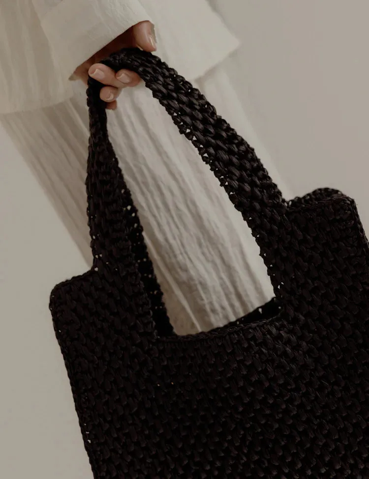 La Tribe      LA TRIBE - MACRAME TOTE BAG (BLACK)