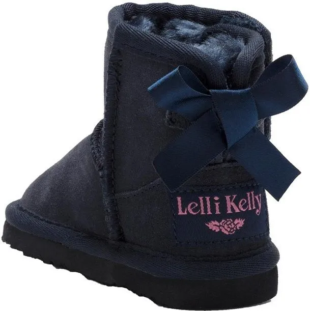 LELLI KELLY GIRLS LK 3676 AGATHE BLUE SUEDE LEATHER BOOTS