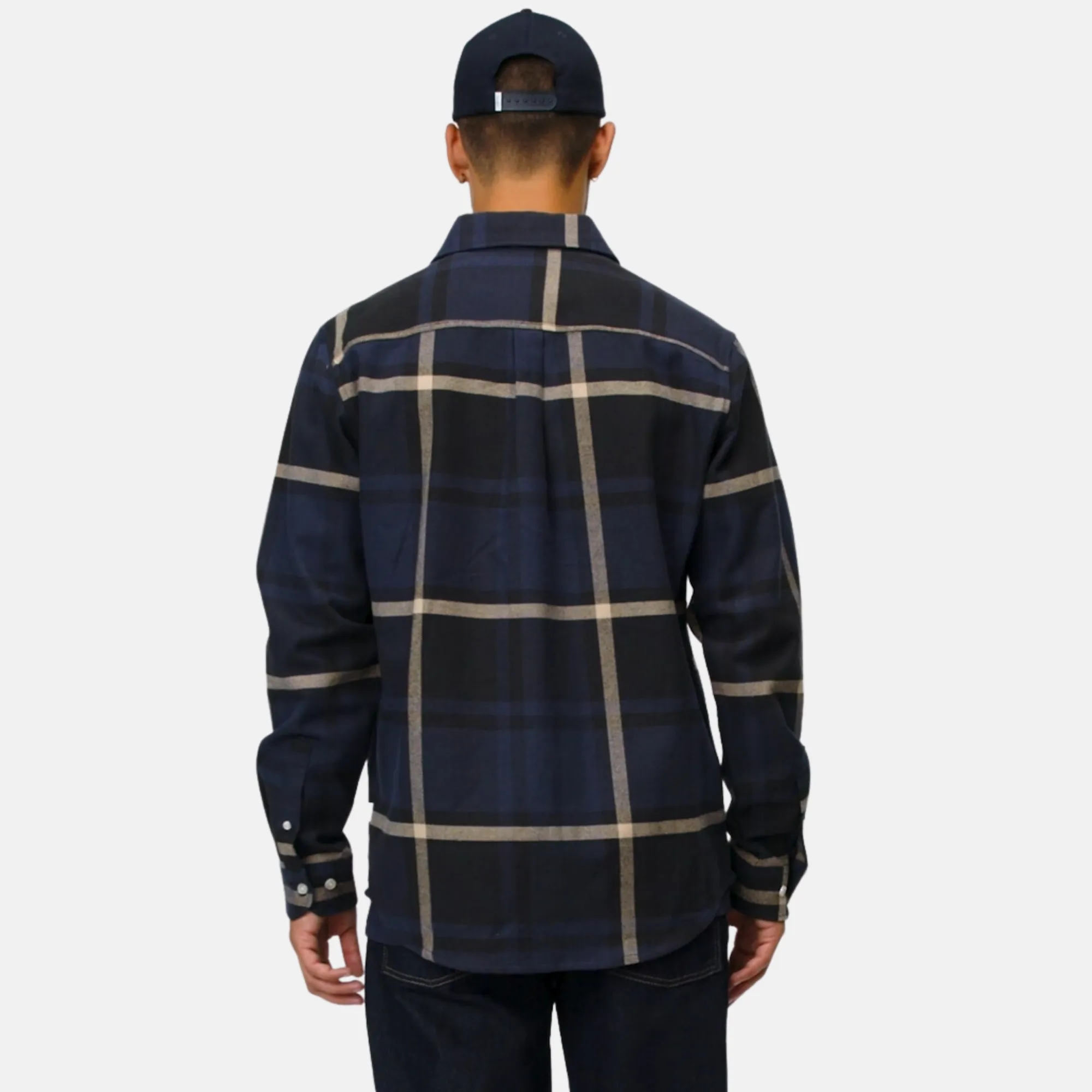 Les Deux Dark Navy Jeremy Flannel Shirt