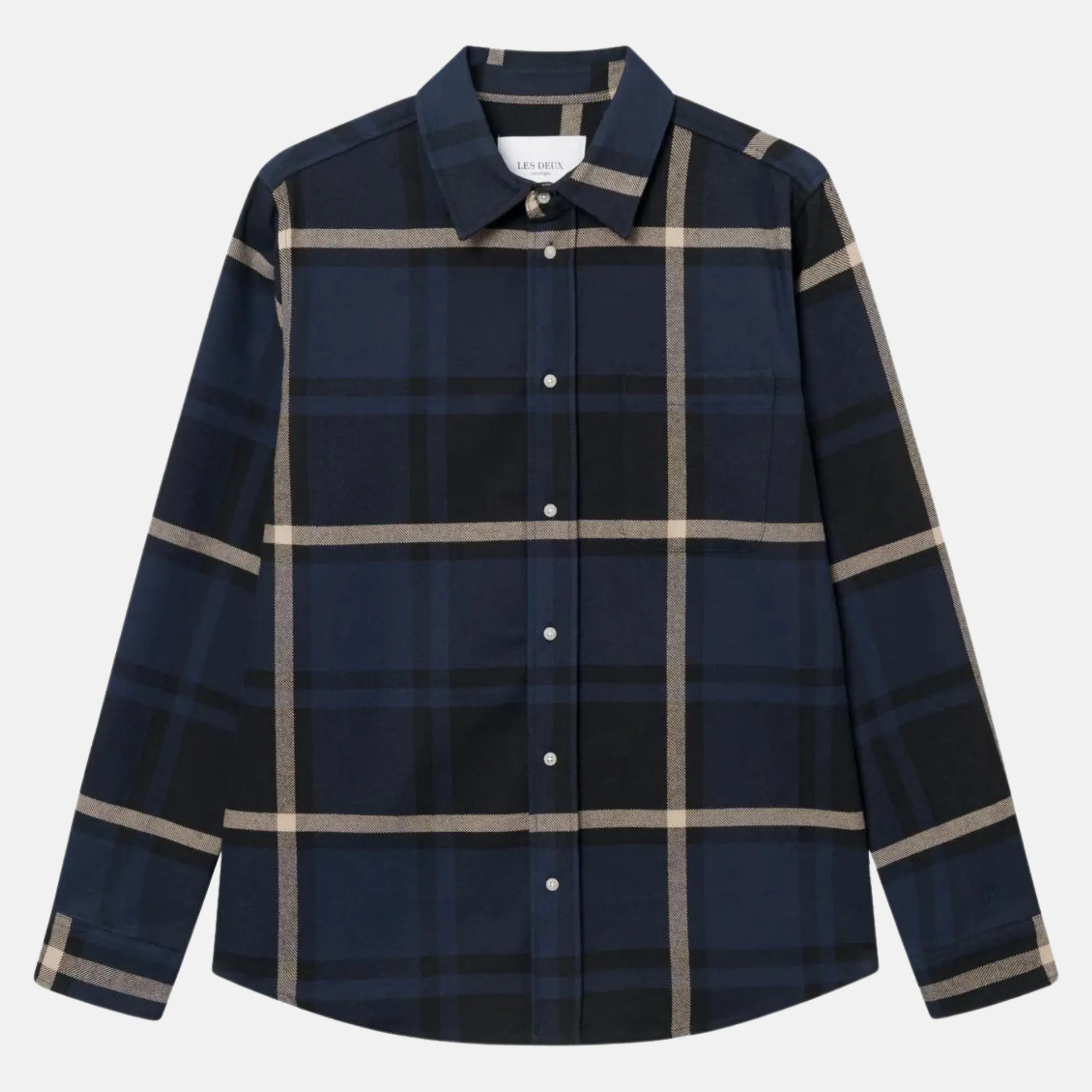 Les Deux Dark Navy Jeremy Flannel Shirt