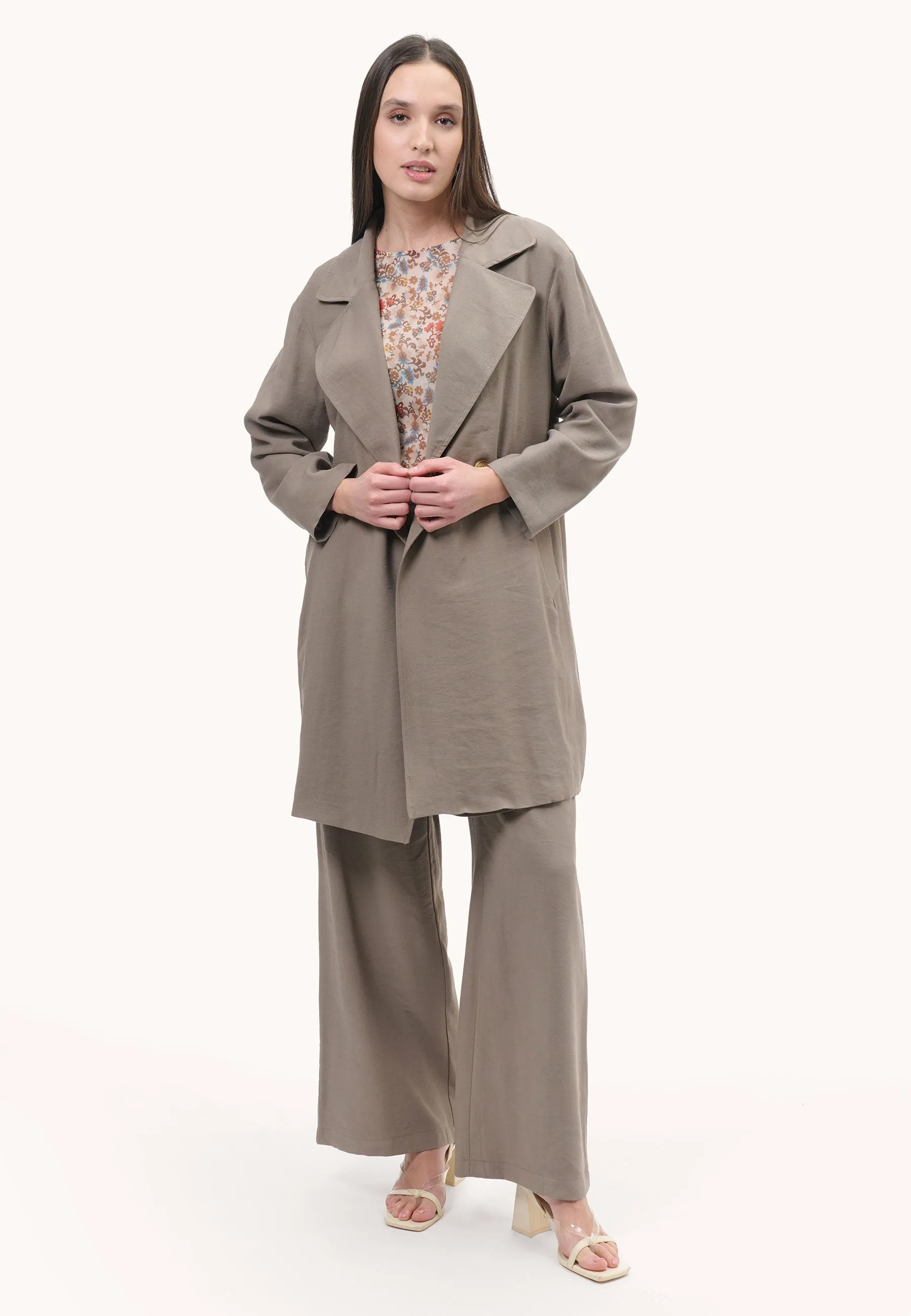 Lightweight double-breasted trench coat