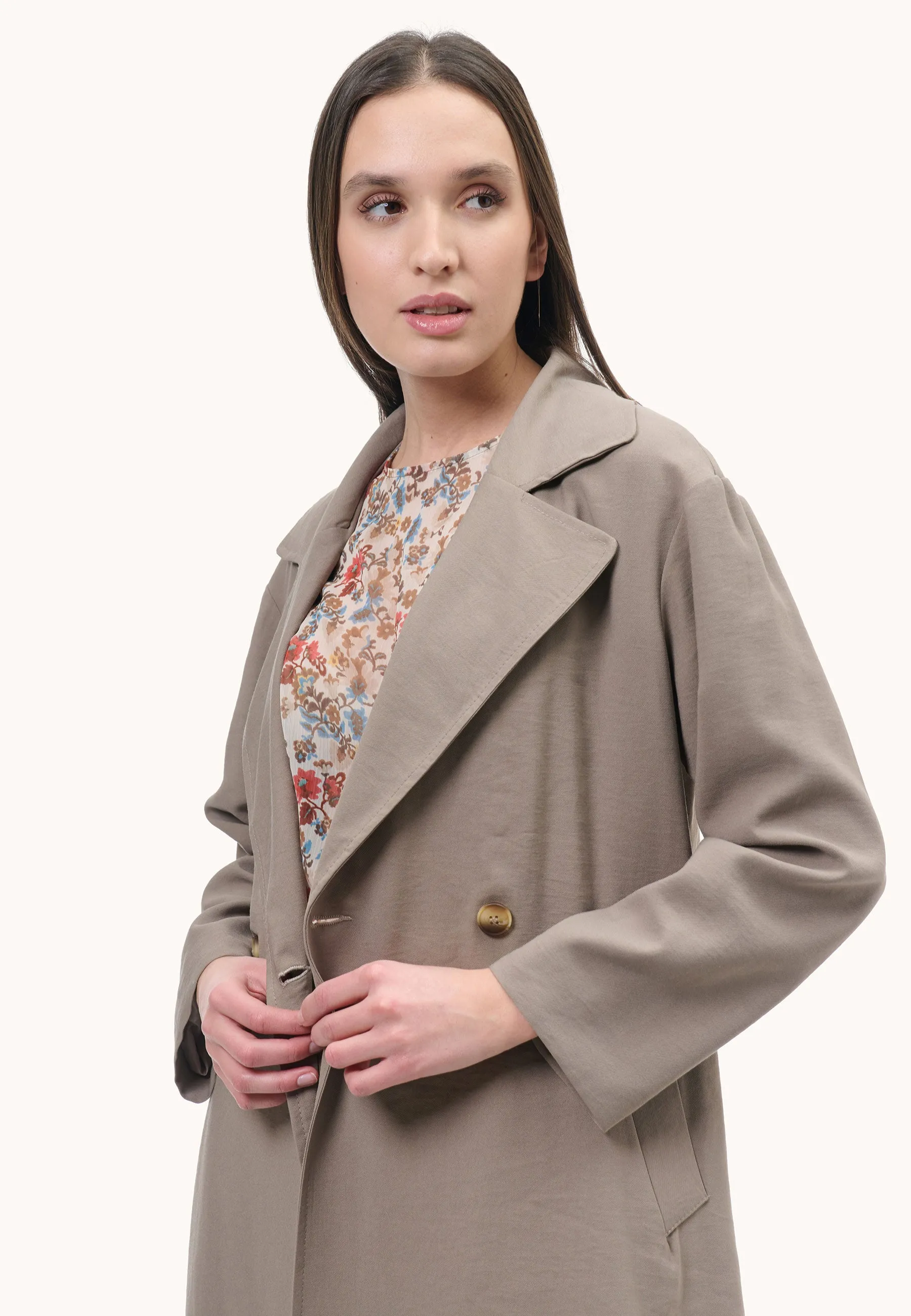 Lightweight double-breasted trench coat