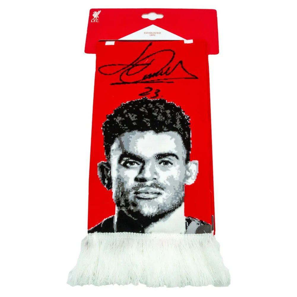 Liverpool FC Luis Diaz Scarf - Google SEO friendly result: Liverpool FC scarf featuring Luis Diaz