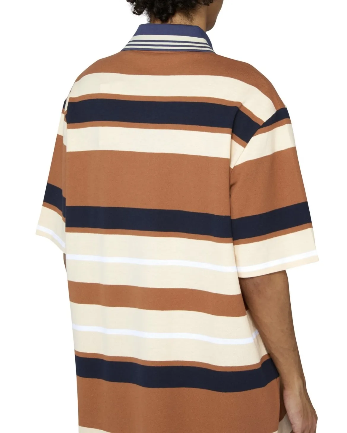 LOEWE  |Stripes Cotton Short Sleeves Oversized Luxury Polos