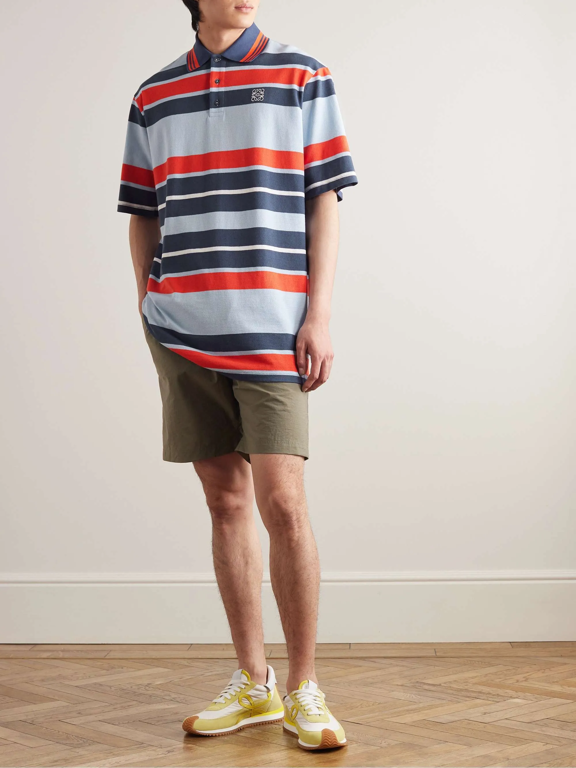 LOEWE  |Stripes Monogram Unisex Sweat Blended Fabrics Street Style