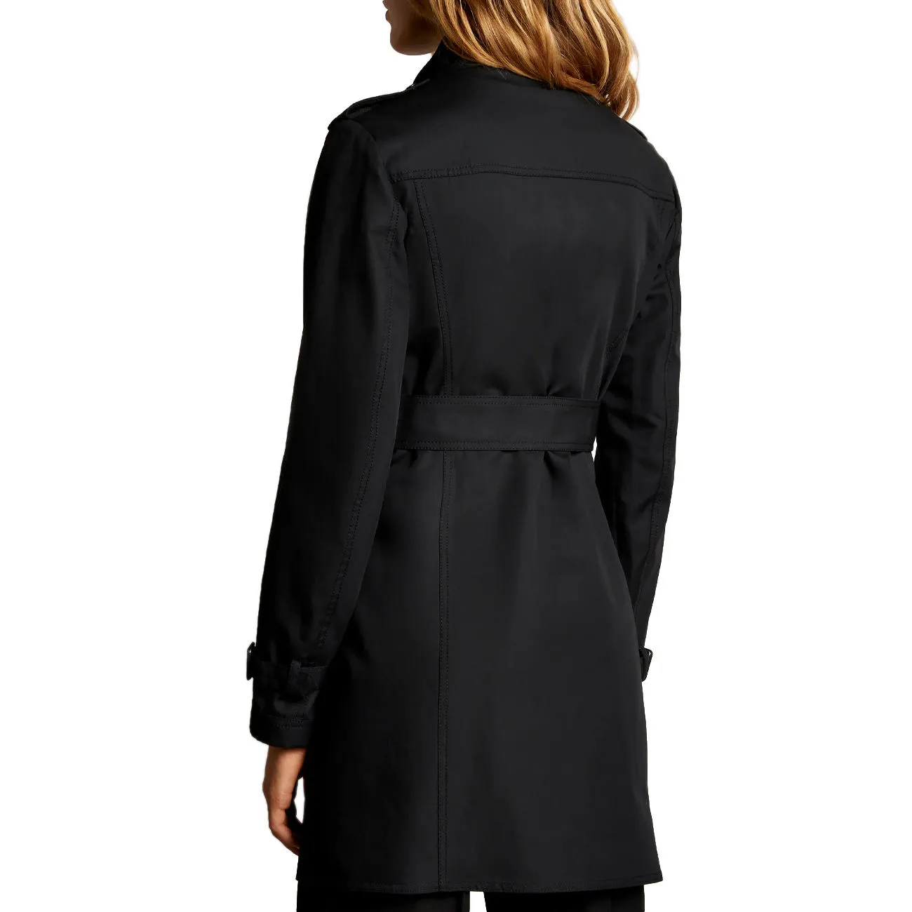 Long black women's trench coat Virginia