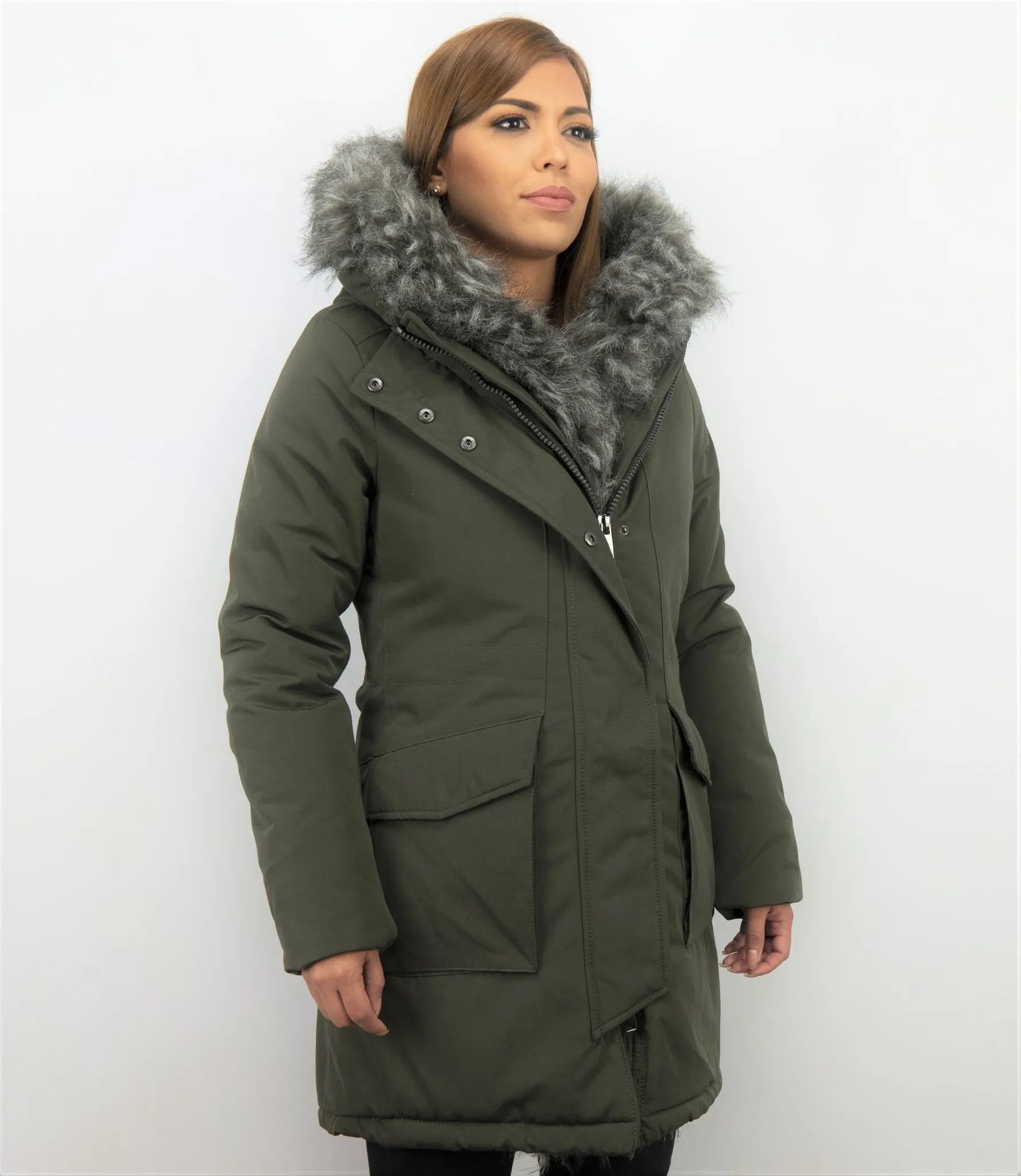 Long Parka Ladies Winter Coat Green |