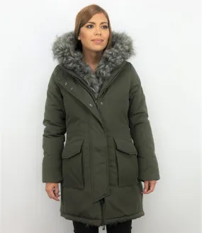 Long Parka Ladies Winter Coat Green |