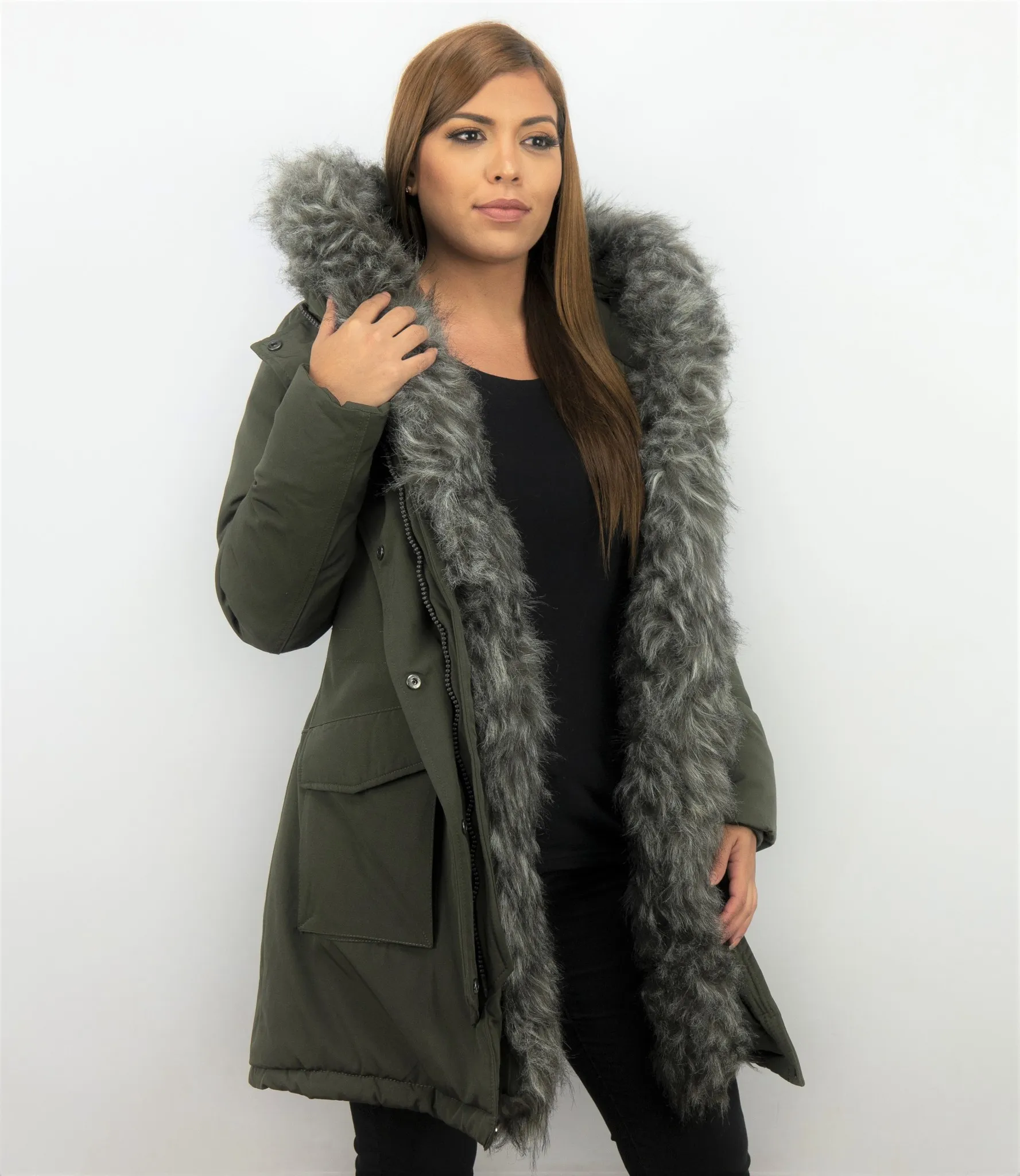 Long Parka Ladies Winter Coat Green |