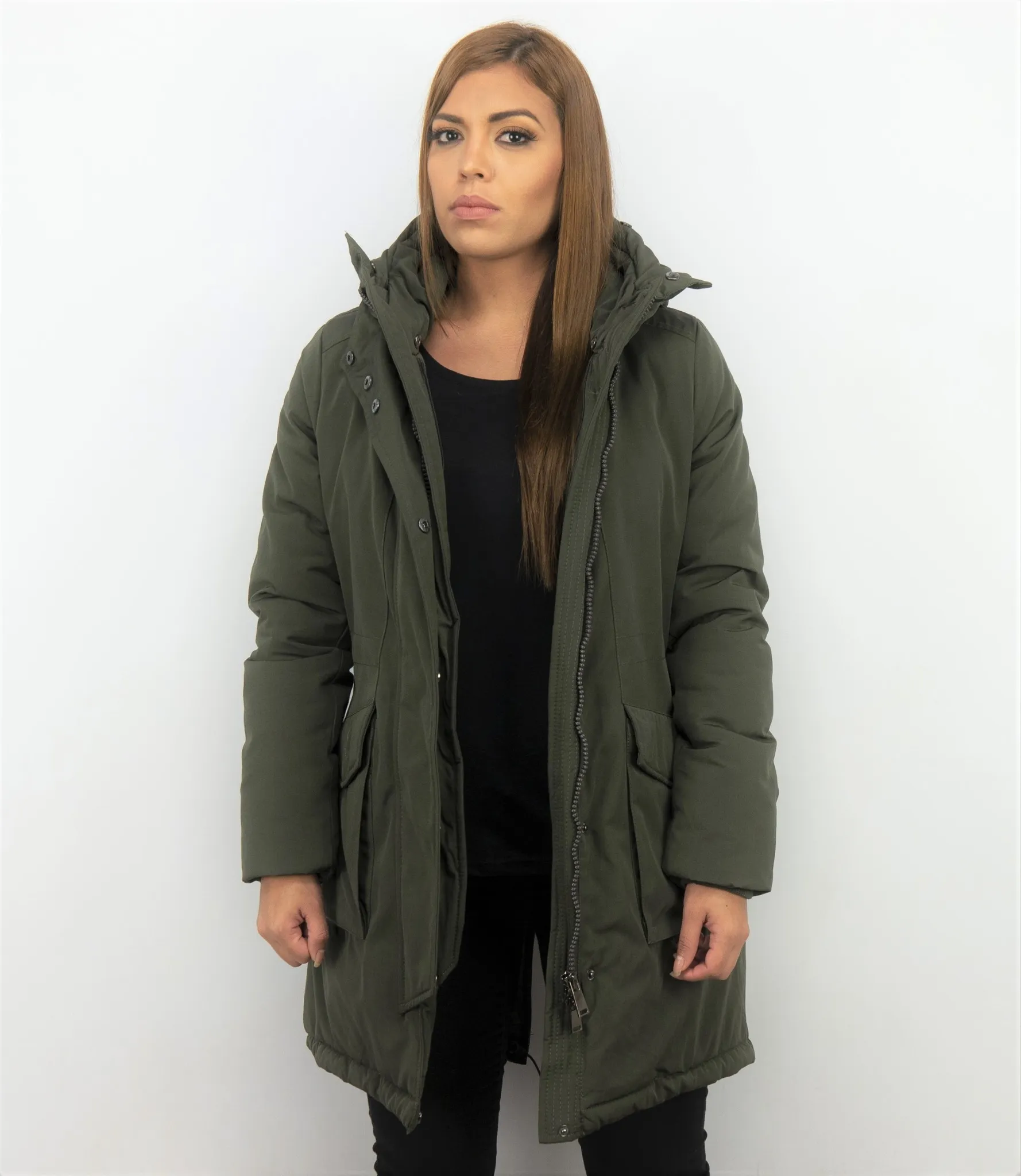 Long Parka Ladies Winter Coat Green |