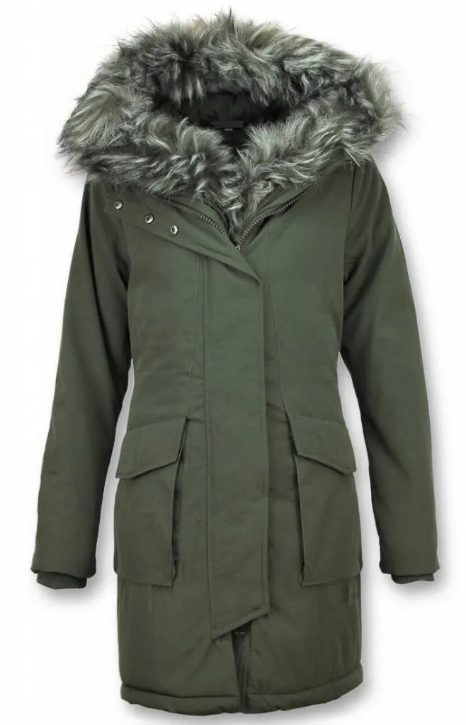 Long Parka Ladies Winter Coat Green |