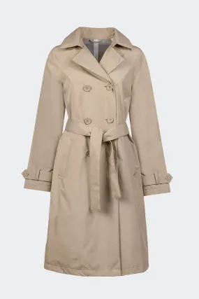 Long trench coat with beige belt