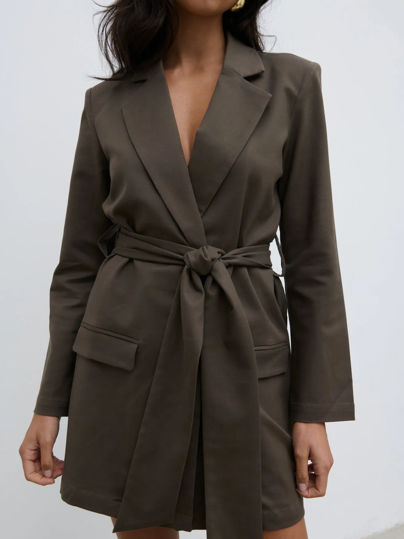 Lucian Oversized Blazer Mini Dress - Taupe