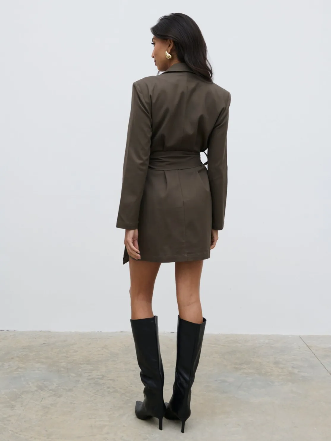 Lucian Oversized Blazer Mini Dress - Taupe