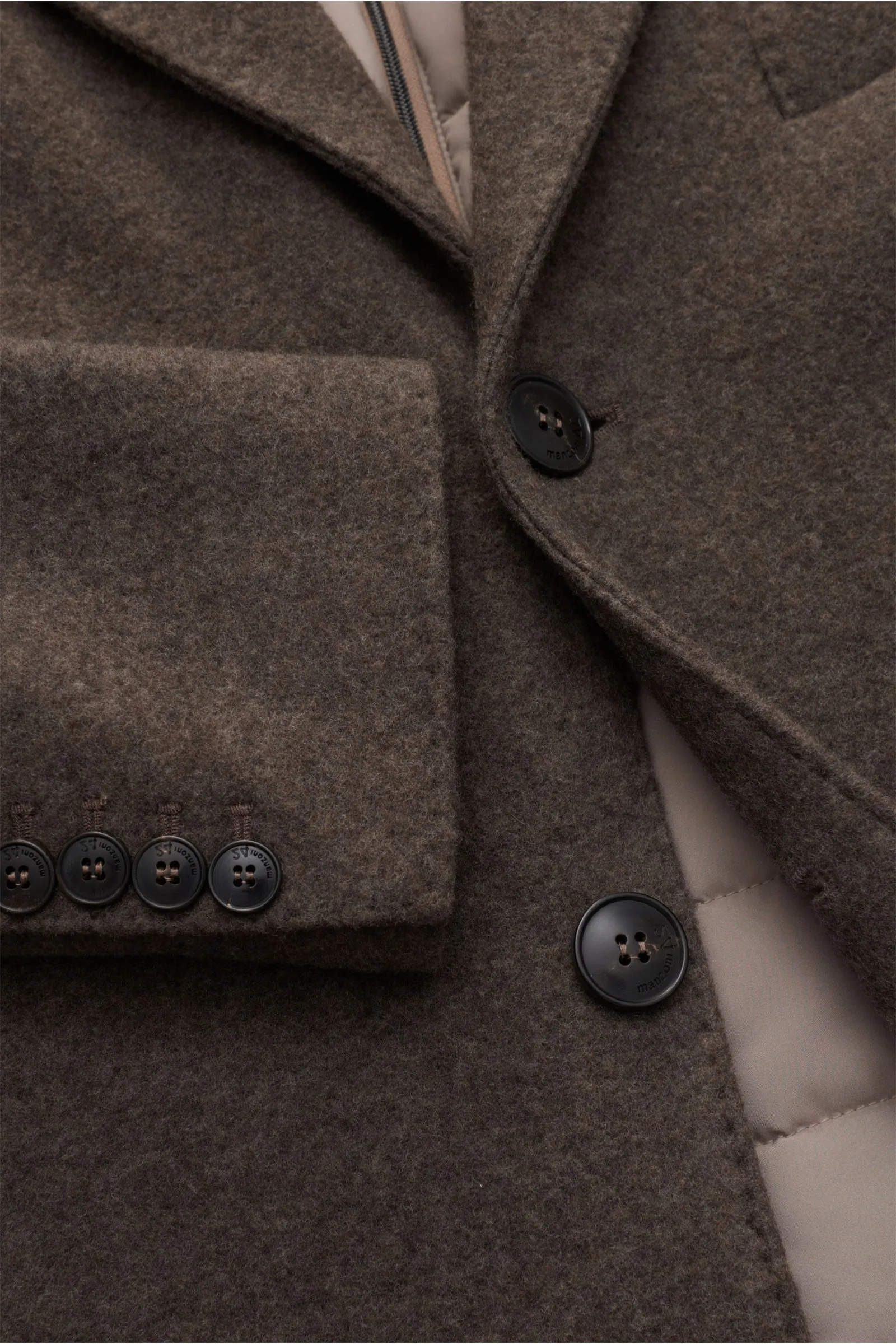 MANZONI 24 jersey wool coat grey-brown