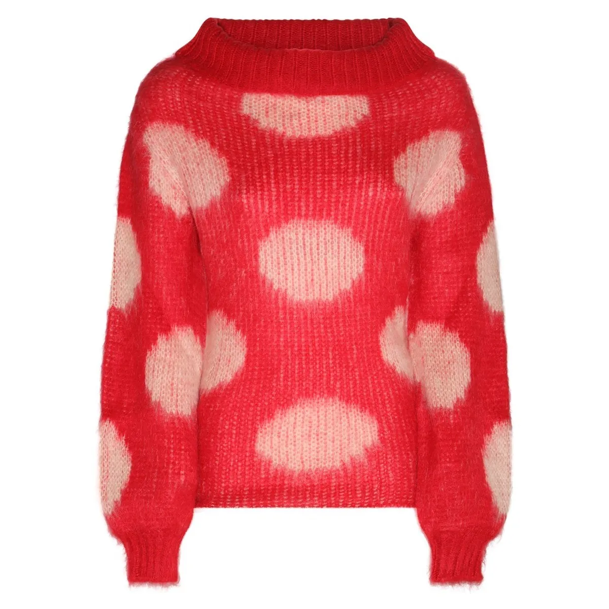 MARNI  |Crew Neck Dots Casual Style Nylon Long Sleeves Oversized