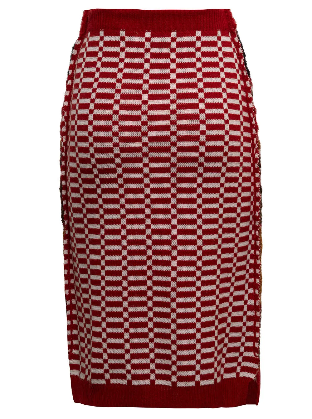 marni mix print high waist knit midi pencil skirt