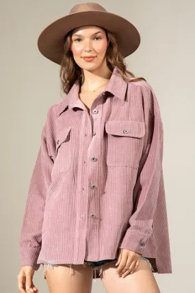 Mauve corduroy jacket-shirt