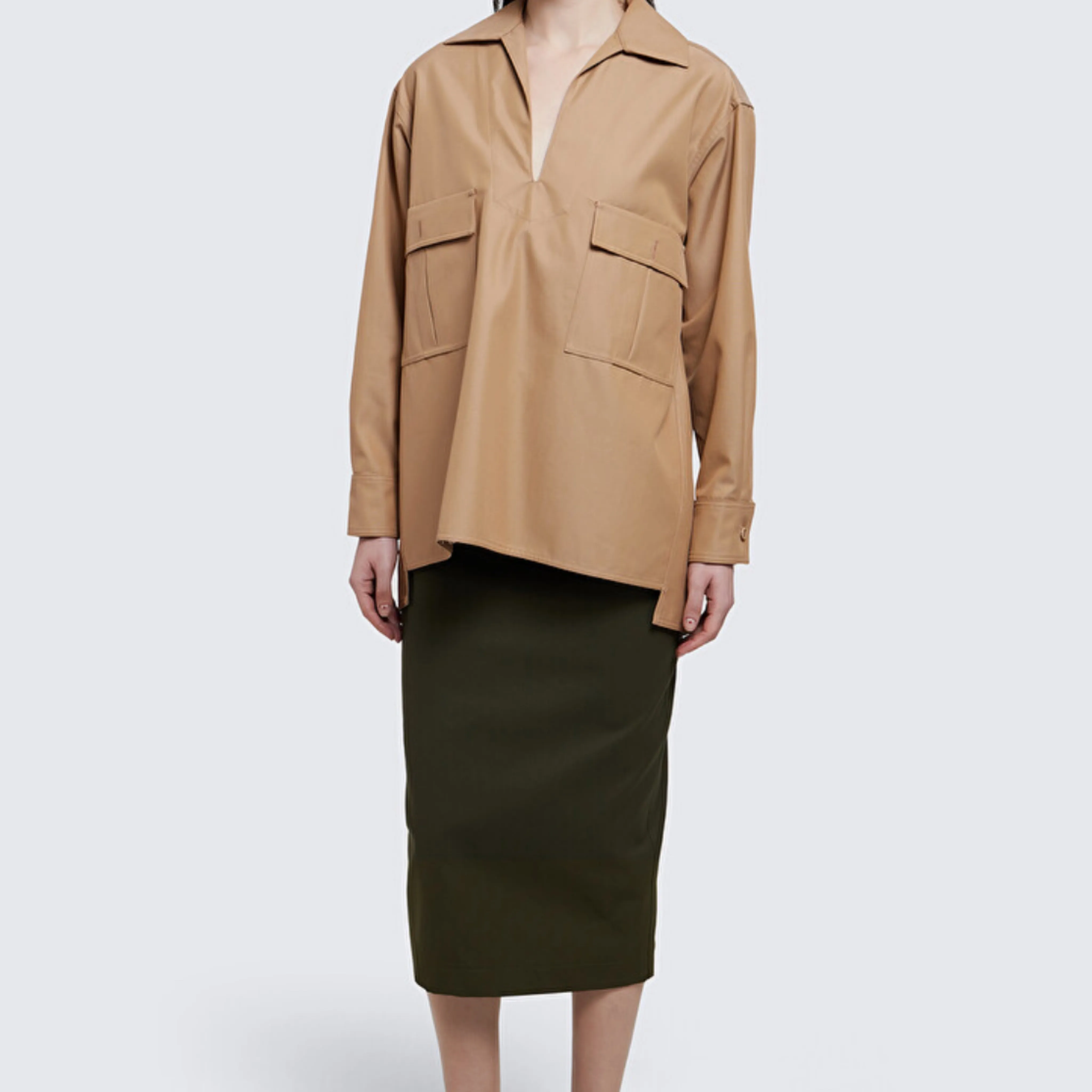 MaxMara  |Casual Style Long Sleeves Plain Cotton Party Style