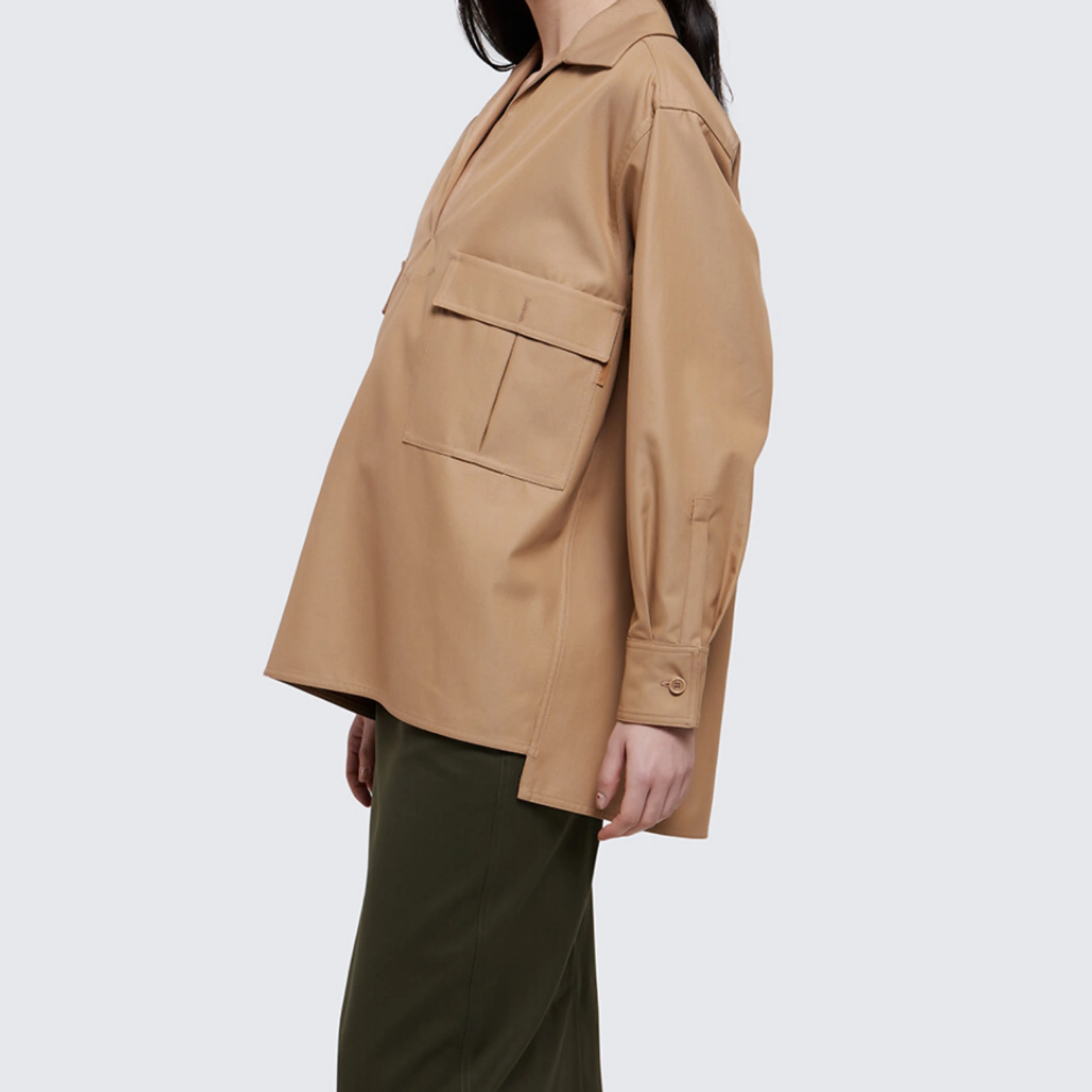 MaxMara  |Casual Style Long Sleeves Plain Cotton Party Style