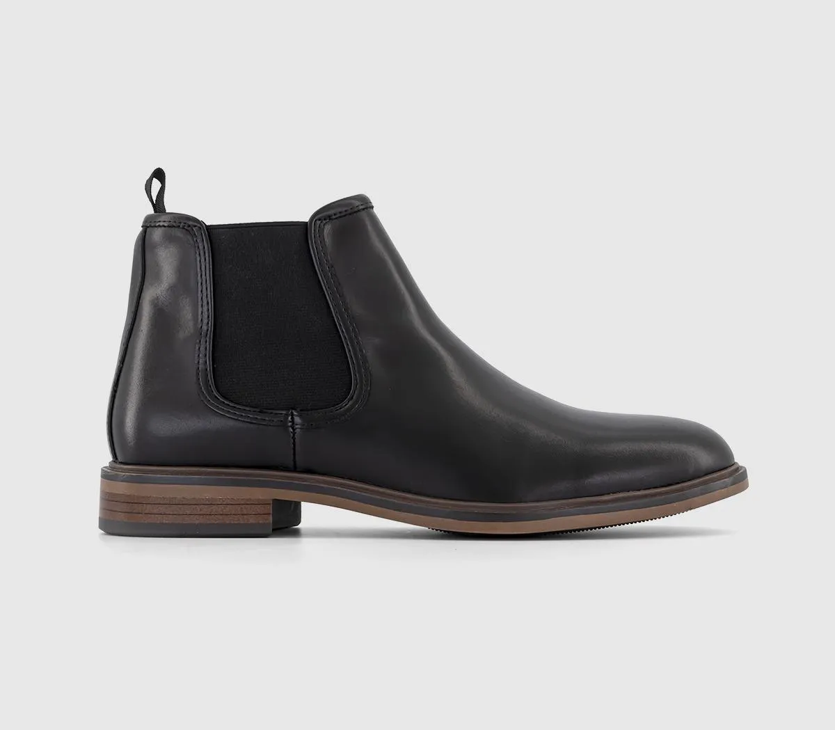 Men's Black Leather Chelsea Boots, Office Brockhurst, Smart