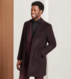 Modern Fit Water-Resistant Long Wool Coat