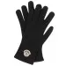 Moncler Black Knit Gloves with Classic Logo