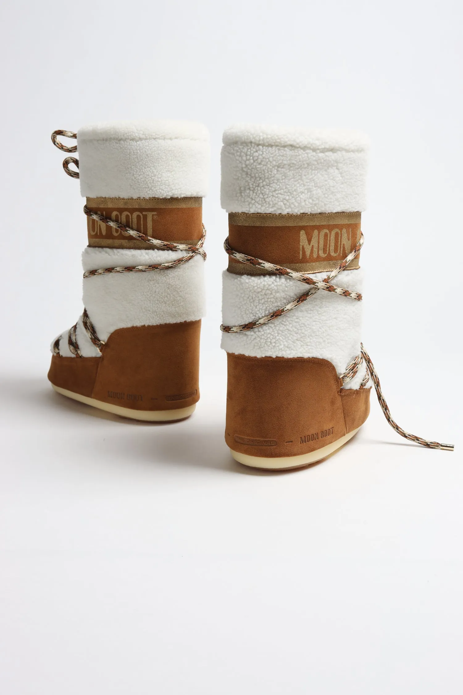 Moon Boots Icon Shearling in Whiskey/Off-White