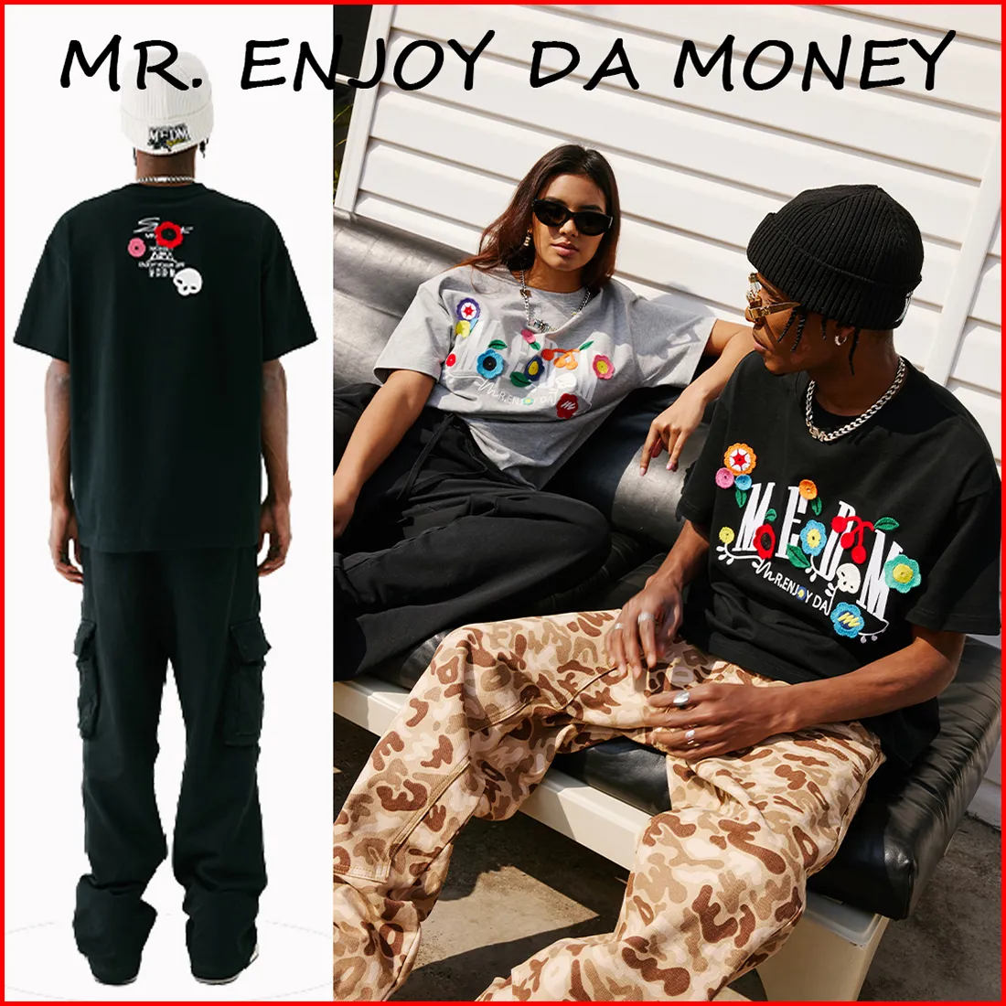 MR. ENJOY DA MONEY  |Crew Neck Unisex Street Style Cotton Short Sleeves Oversized