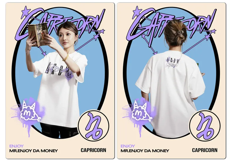 MR. ENJOY DA MONEY  |Unisex Street Style U-Neck Cotton Short Sleeves Oversized