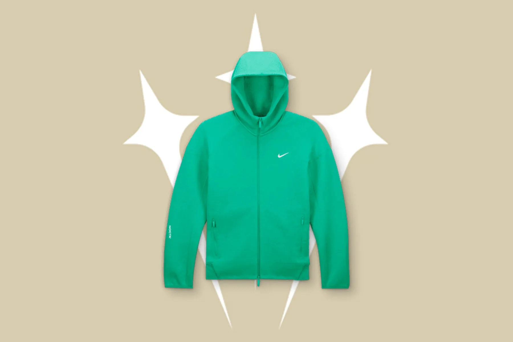 Nike NOCTA Tech Fleece Hoodie - Stadium Green/Sail.