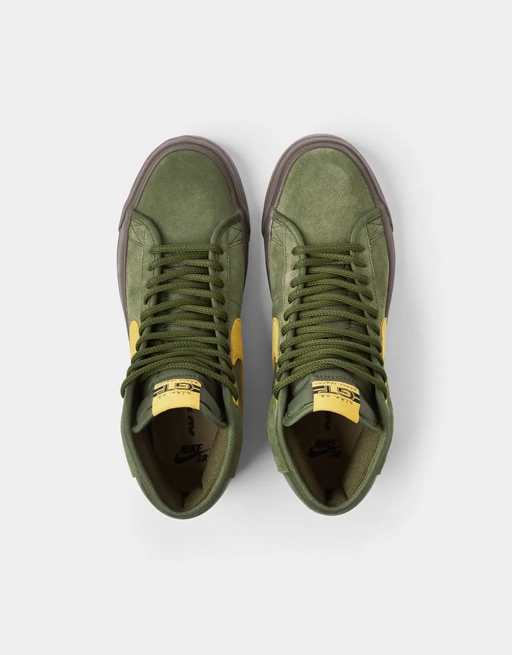 Nike SB 'Anti Hero' Zoom Blazer Mid QS Skate Shoes - Rough Green/Amarillo-Rough Green