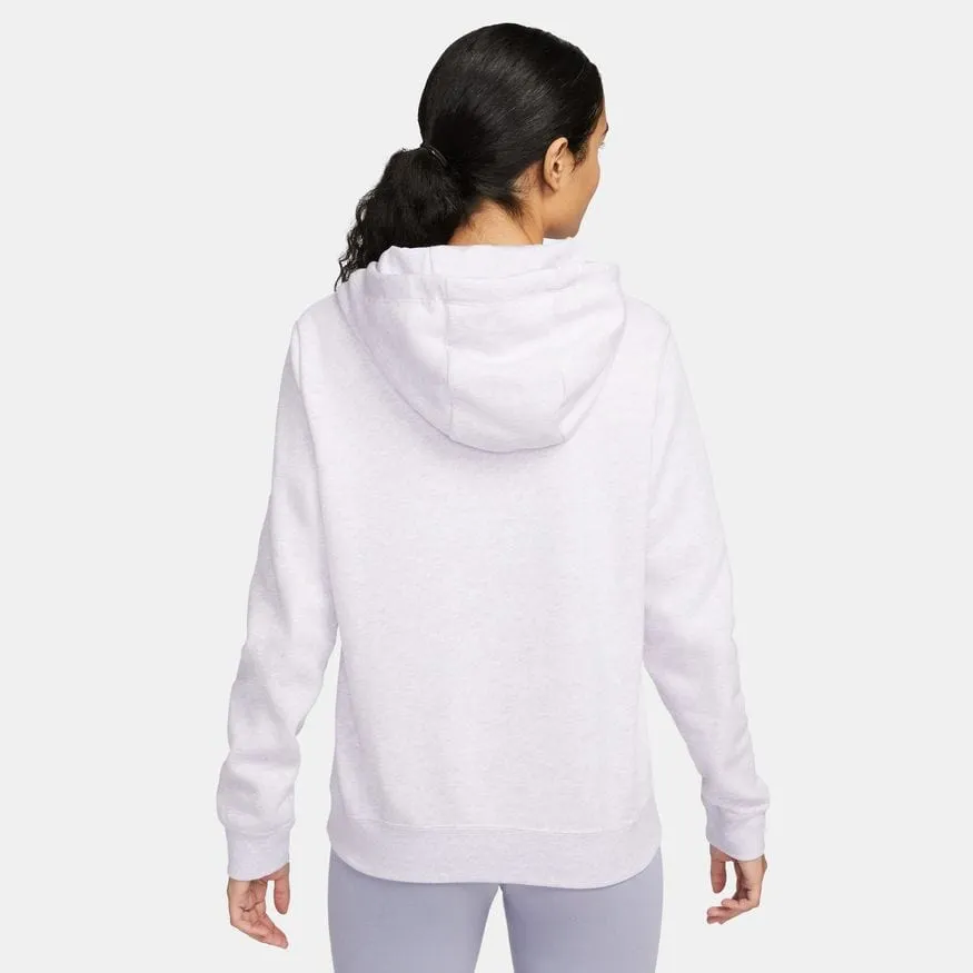 Nike Women's Purple Funnel-Neck Hoodie - Sports Club Fleece