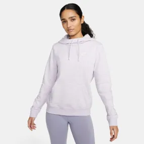 Nike Women's Purple Funnel-Neck Hoodie - Sports Club Fleece