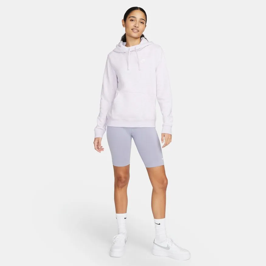 Nike Women's Purple Funnel-Neck Hoodie - Sports Club Fleece