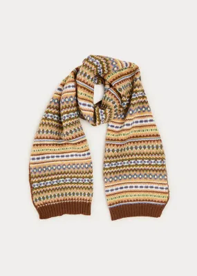 Oatmeal Fair Isle Scarf - Buy Online Now