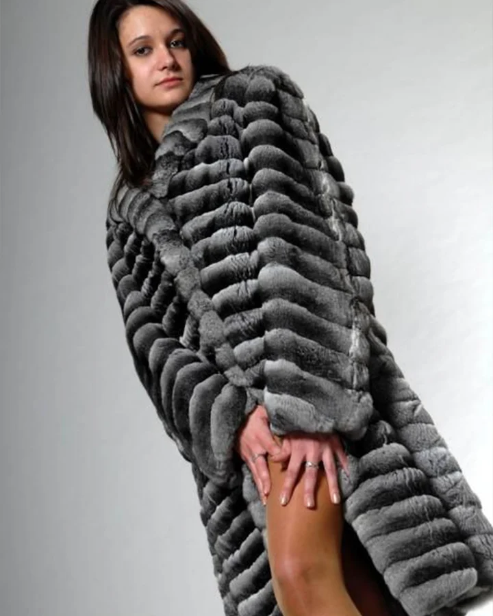 Odilia Chinchilla Fur Soft Winter Coat - William Jacket