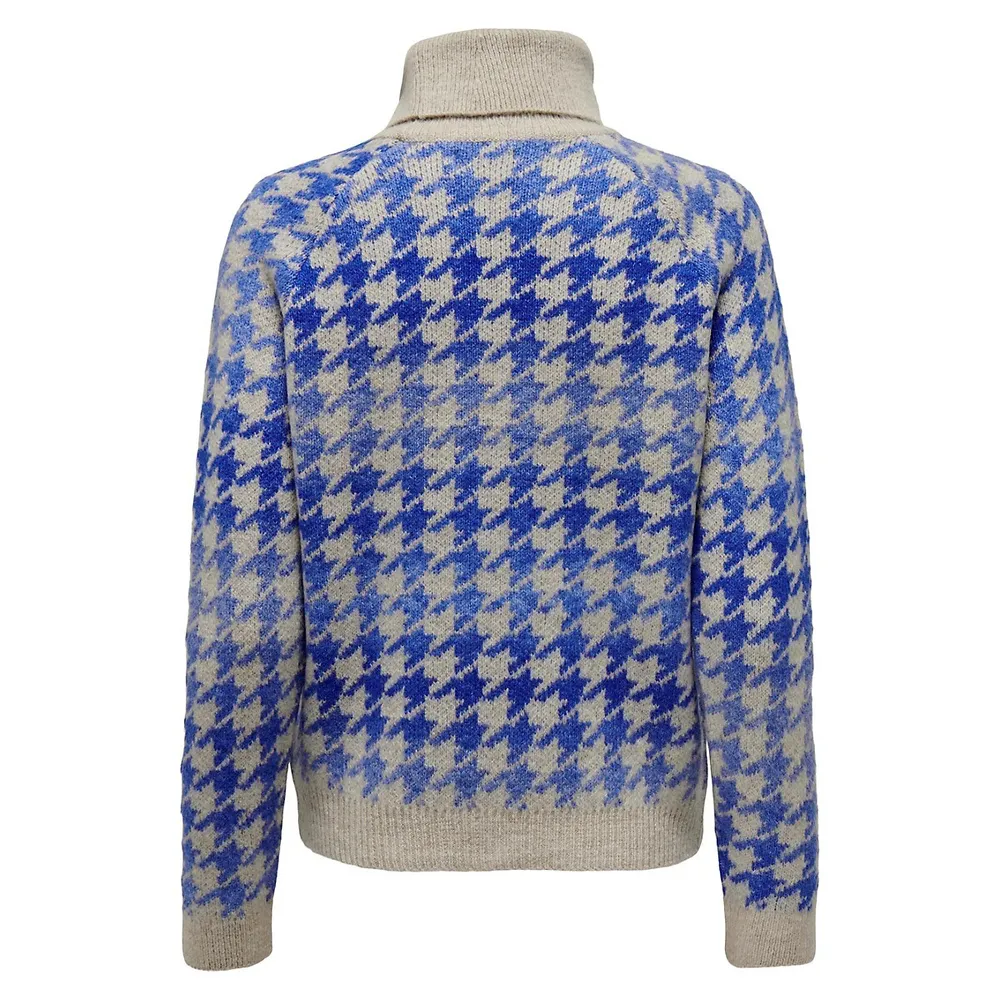 ONLY Berta Houndstooth Turtleneck Sweater