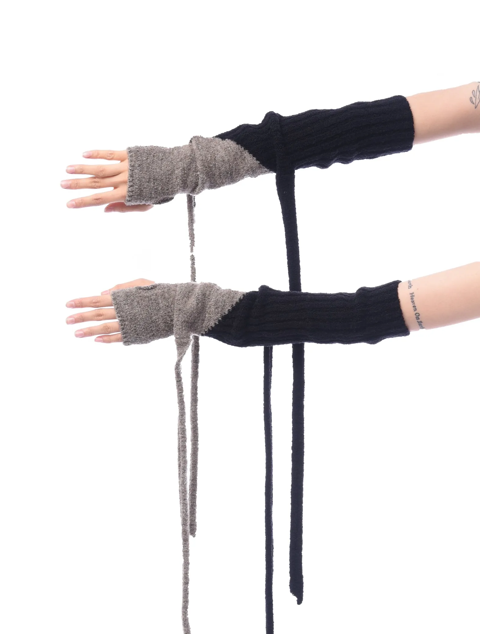 Ottolinger Dark Sand Boucle Knit Wrap Gloves