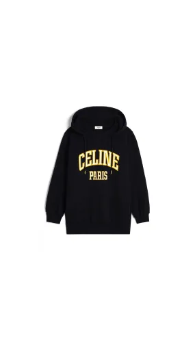 Oversized Celine Hoodie - Cotton Fleece - Black/Yellow/White